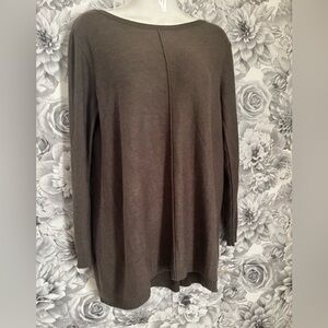 Two Twenty Five Green Knit Sweater Dress Medium Cashmere Blend Back Zipper